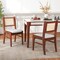 Set of 2 Rattan Back Dining Chairs with Padded Seats and Wooden Frame for Kitchen or Dining Room